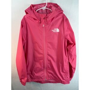The North Face Girls Pink Resolve Waterproof Hooded Rain Jacket Size M 10/12